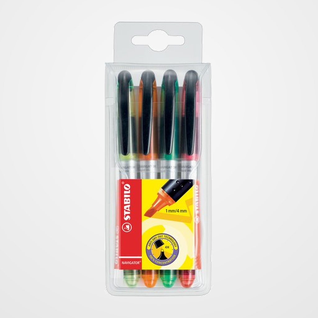 MARCADOR FLUOR STABILO NAVIGATOR 545 SURTIDO ESTUCHE de 4