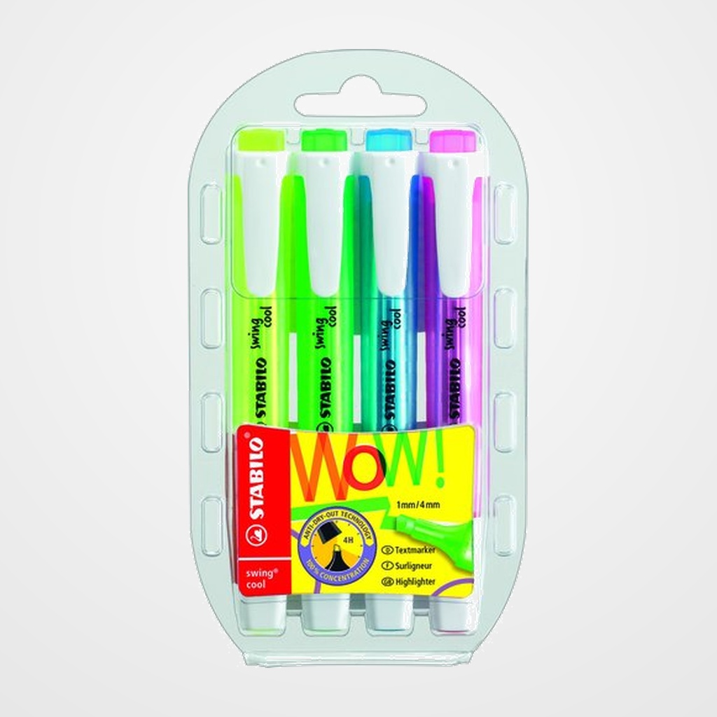 MARCADOR FLUOR STABILO SWING COOL 275 ESTUCHE DE 4