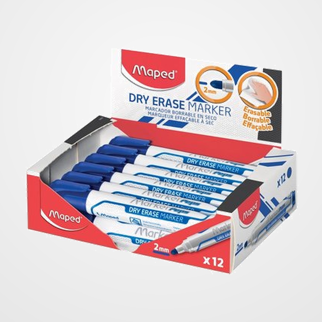 MARCADOR MAPED BORRABLE JUMBO MULTI SUPERFICIE CONICO 2 mm. AZUL