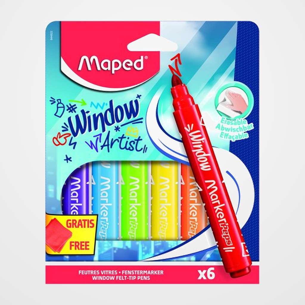 MARCADOR MAPED COLORPEPS PARA CRISTAL ESTUCHE de 6