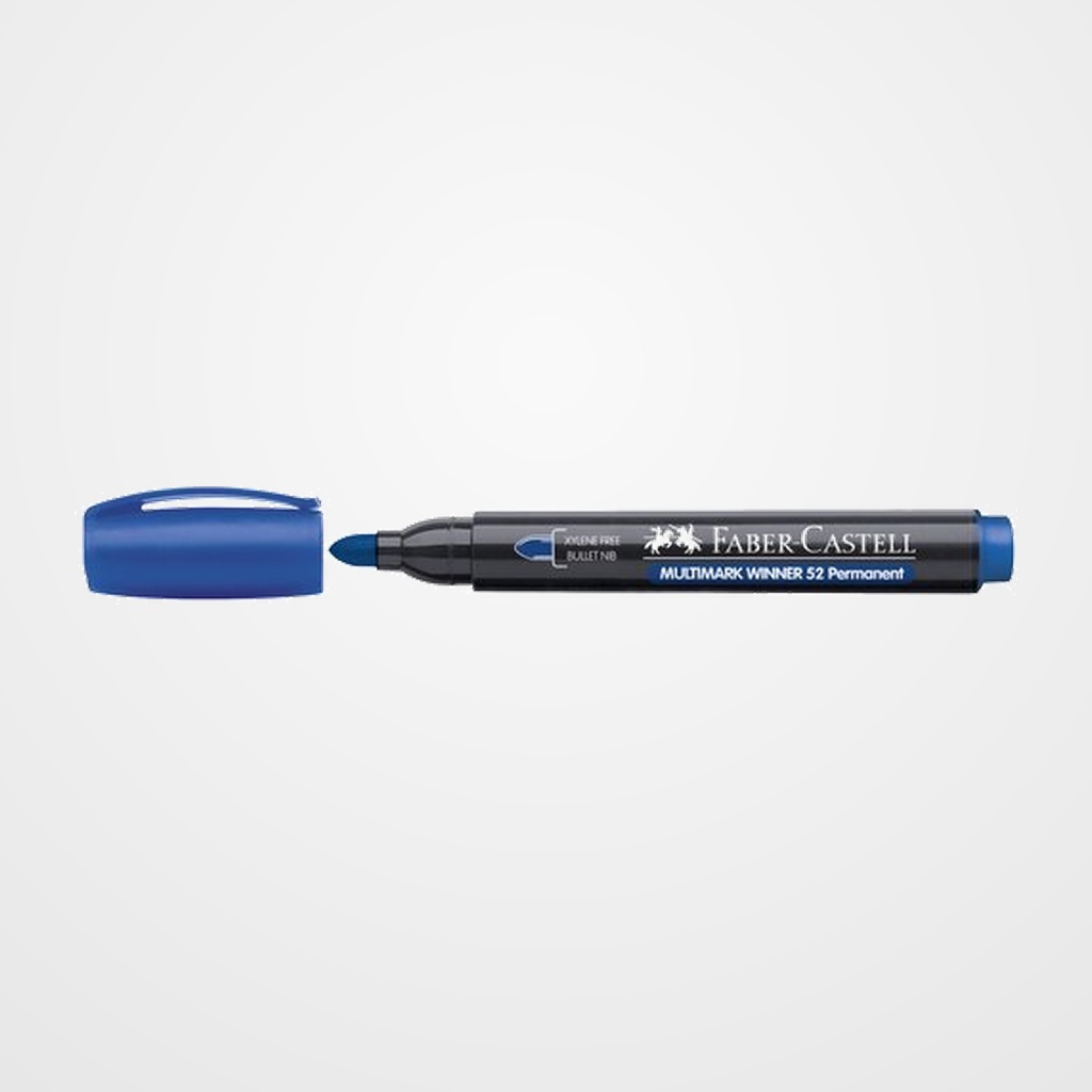MARCADOR PERMANENTE FABER-CASTELL C/CLIP CONICO AZUL