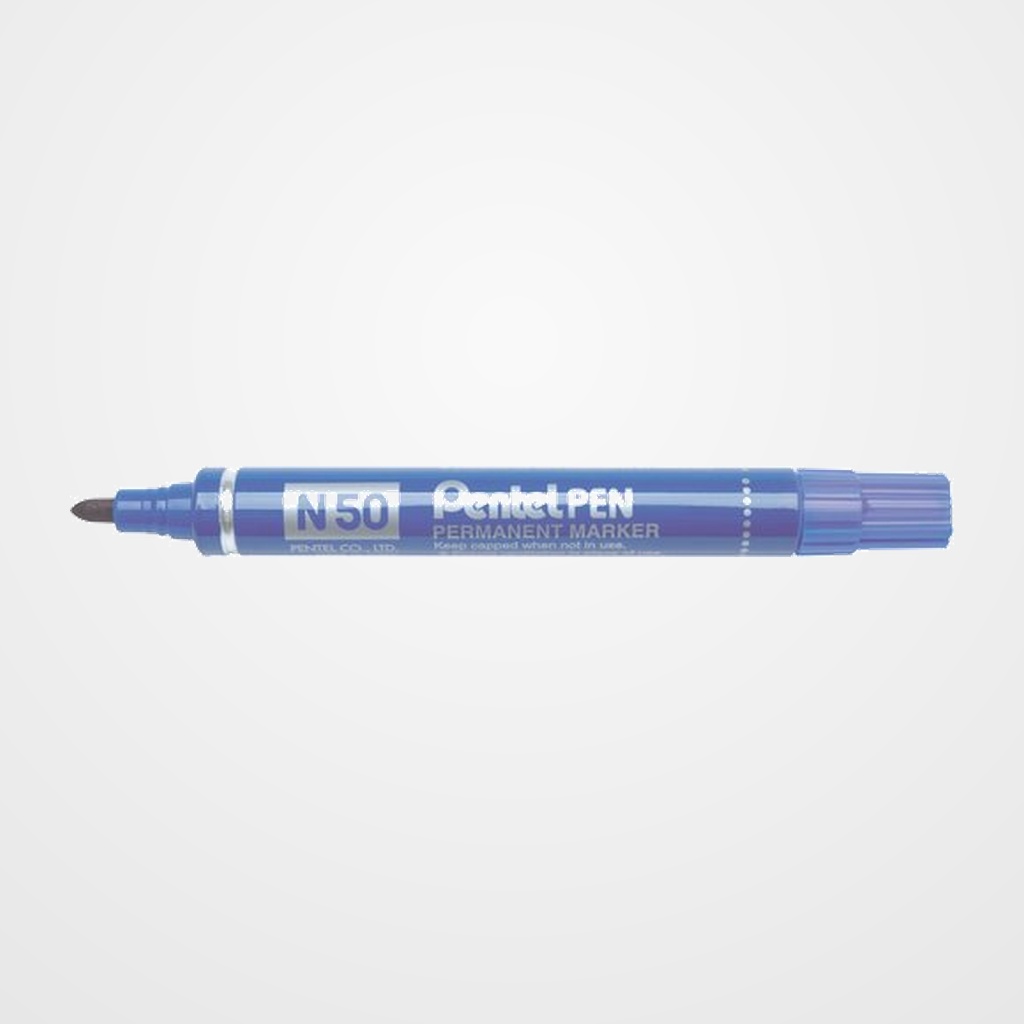 MARCADOR PERMANENTE PENTEL N50 CONICO AZUL