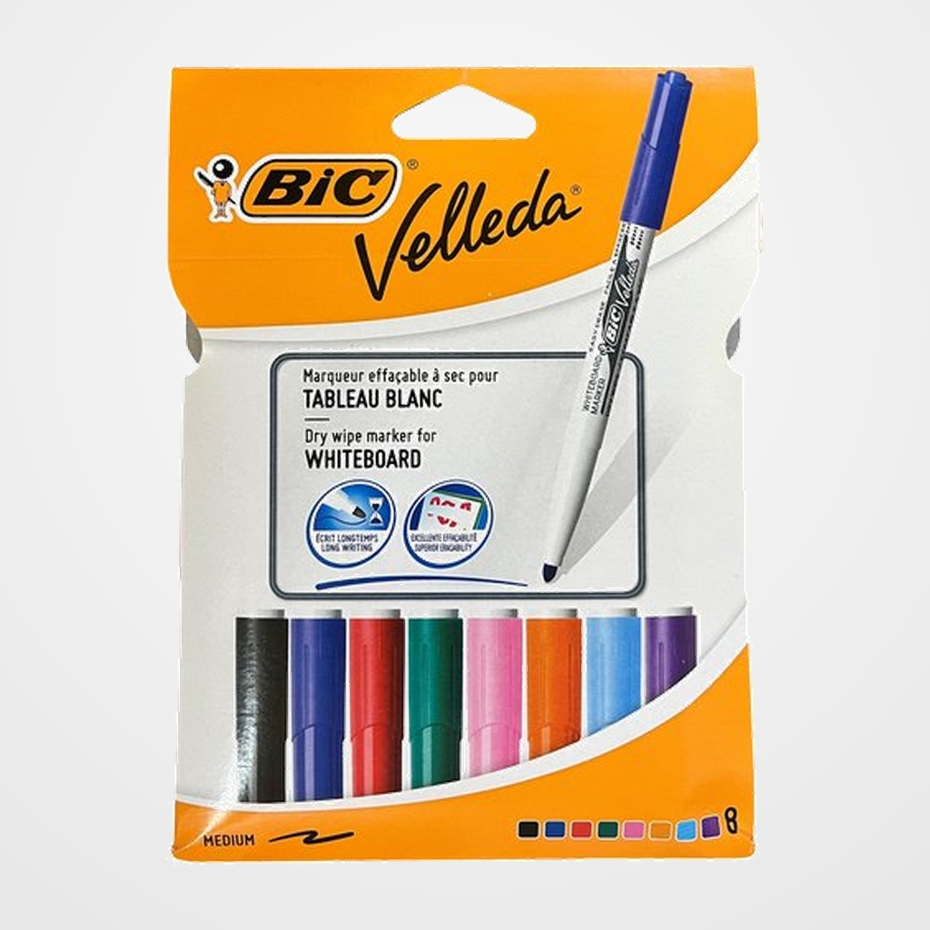 MARCADOR PIZARRA BIC VELLEDA 1741 MEDIUM CONICO BOLSA de 8