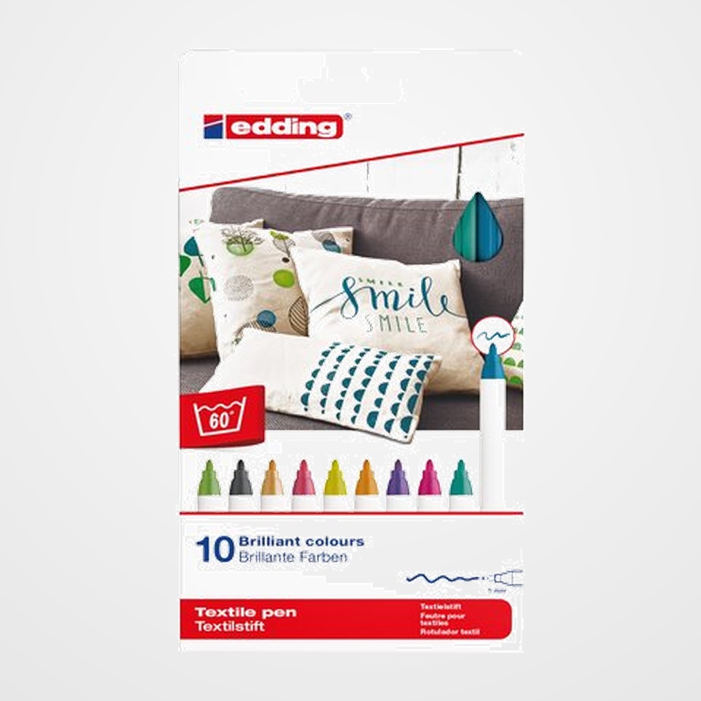 MARCADOR TEXTIL EDDING 4600 (fino) CAJA de 10