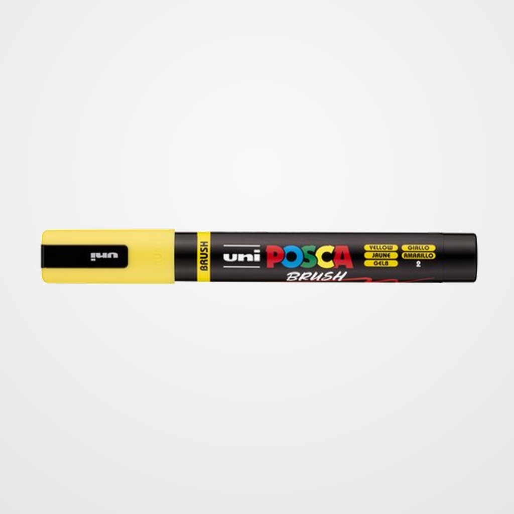 MARCADOR T.OPACA NO PERM. UNI POSCA BRUSH 1-4mm (PC-5BR) AMARILLO