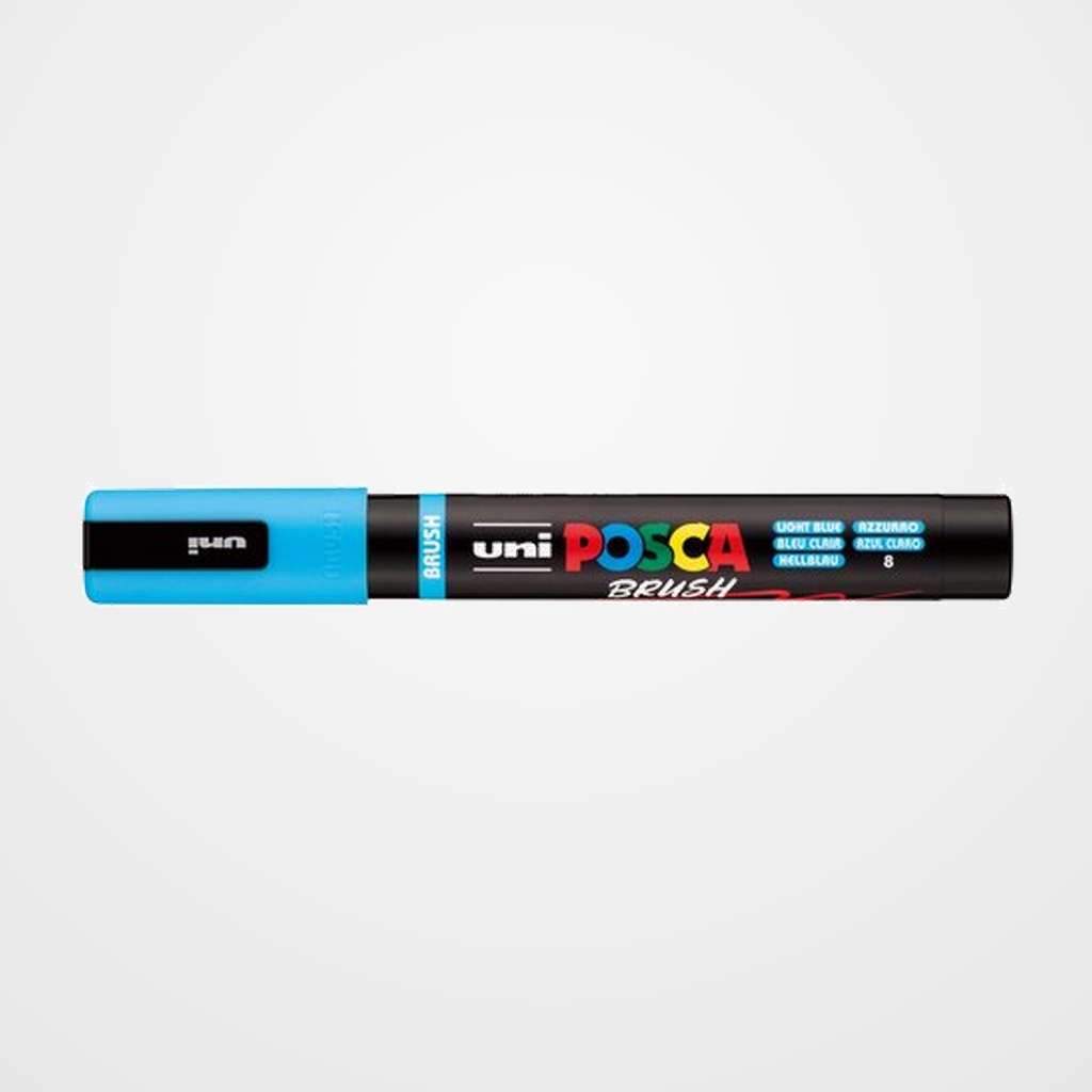 MARCADOR T.OPACA NO PERM. UNI POSCA BRUSH 1-4mm (PC-5BR) AZUL CLARO