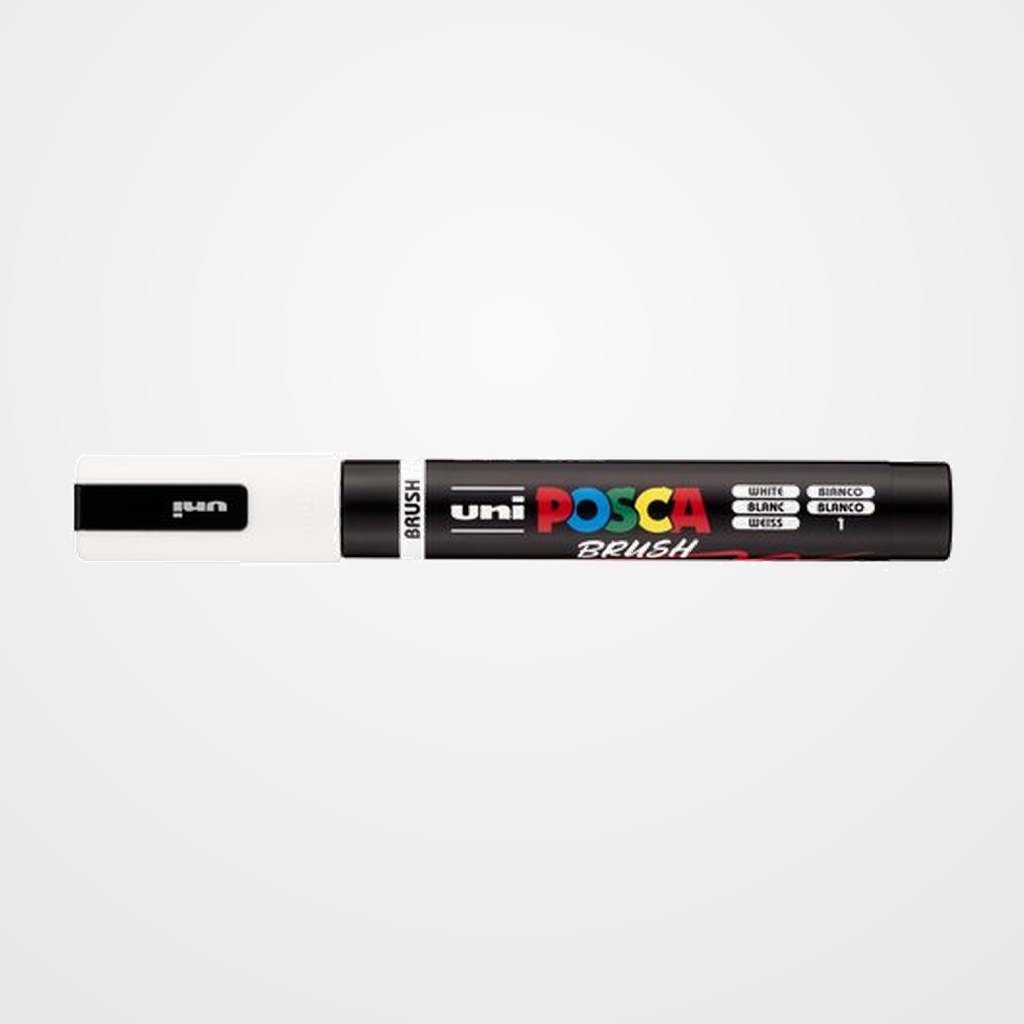 MARCADOR T.OPACA NO PERM. UNI POSCA BRUSH 1-4mm (PC-5BR) BLANCO