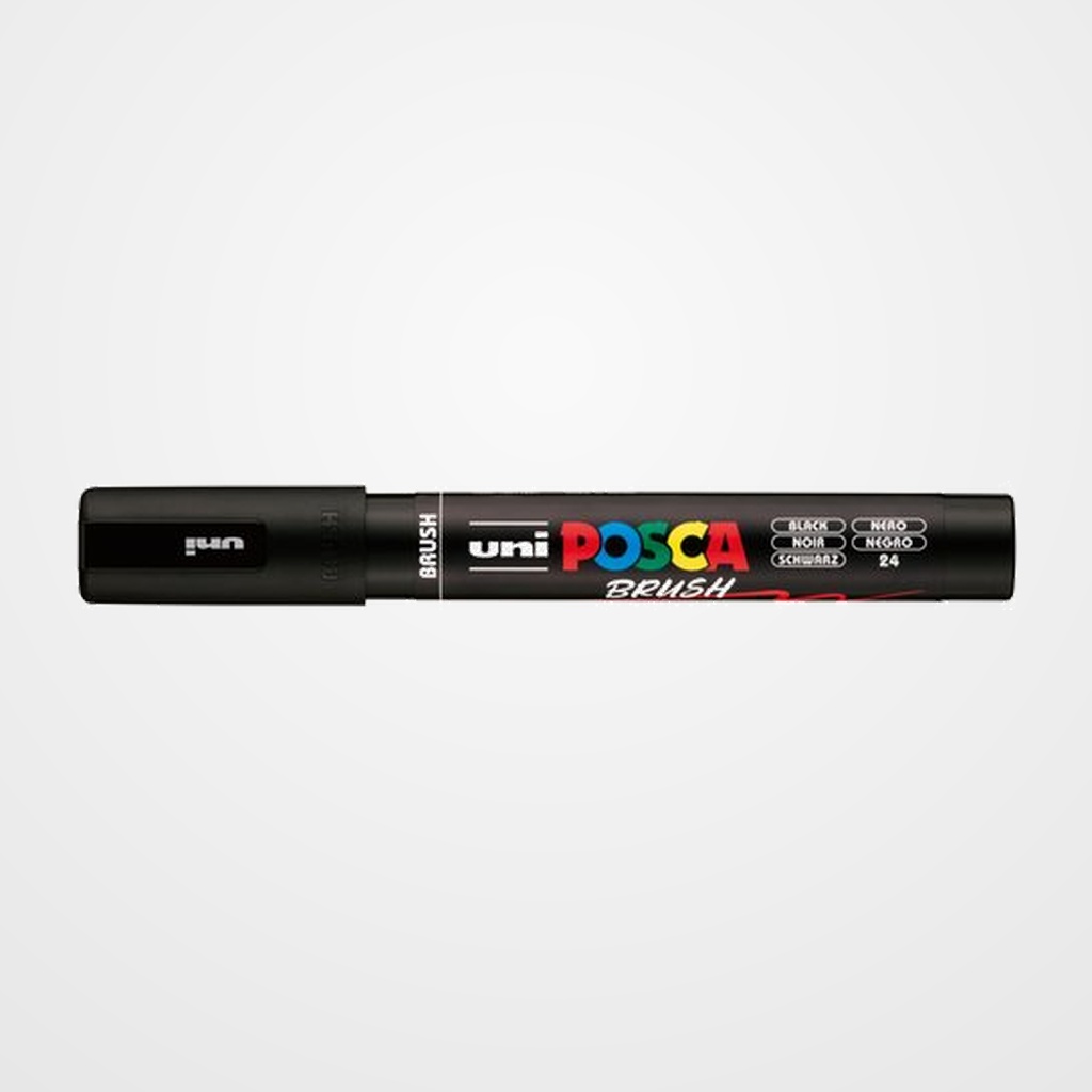 MARCADOR T.OPACA NO PERM. UNI POSCA BRUSH 1-4mm (PC-5BR) NEGRO