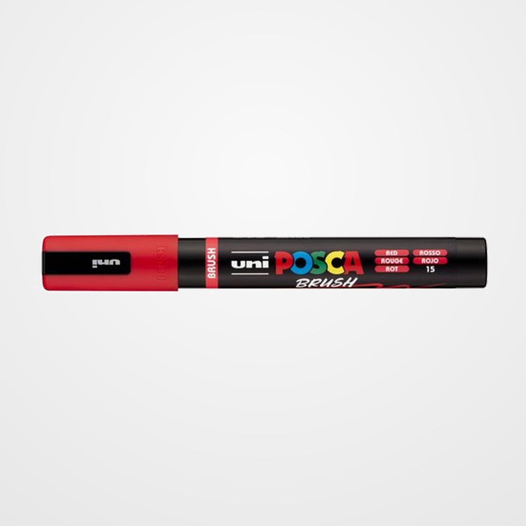 MARCADOR T.OPACA NO PERM. UNI POSCA BRUSH 1-4mm (PC-5BR) ROJO