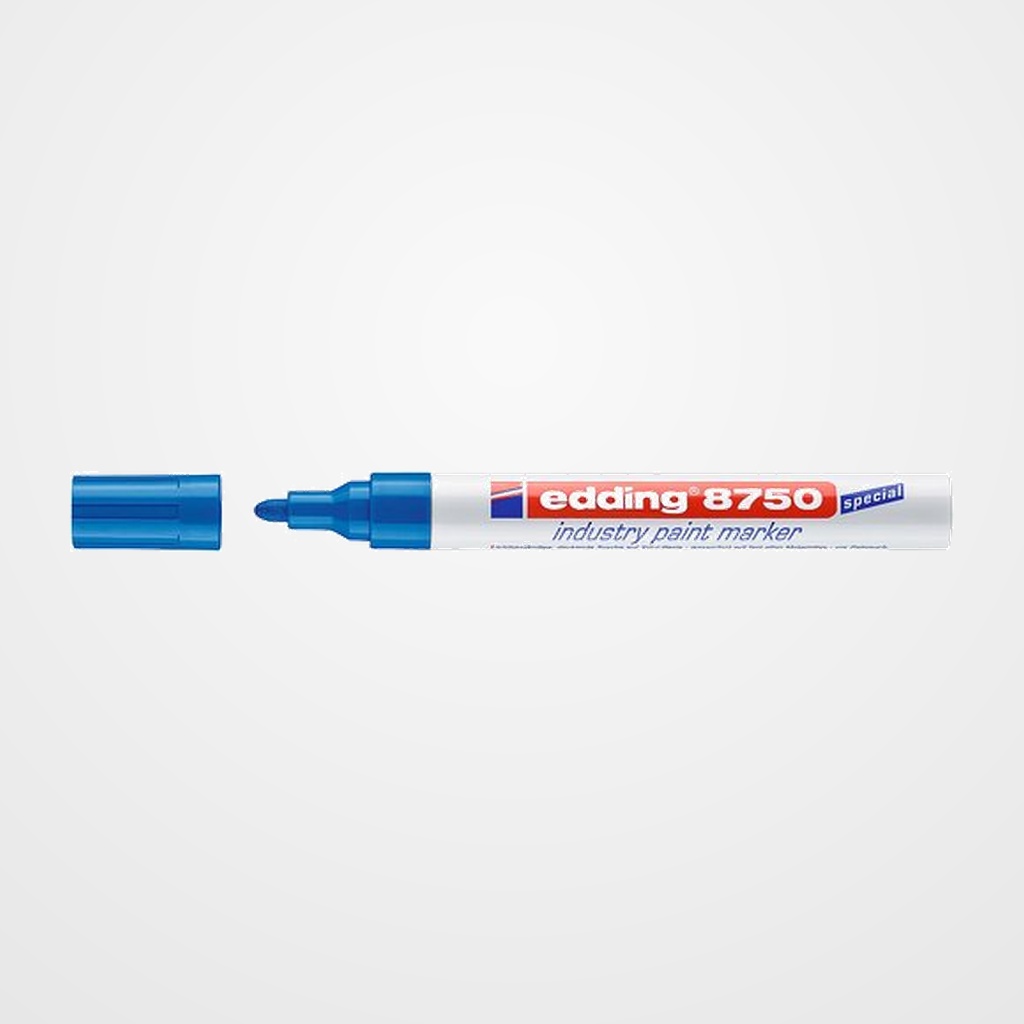 MARCADOR T.OPACA PERM. EDDING 8750 INDUSTRIAL CONICO AZUL