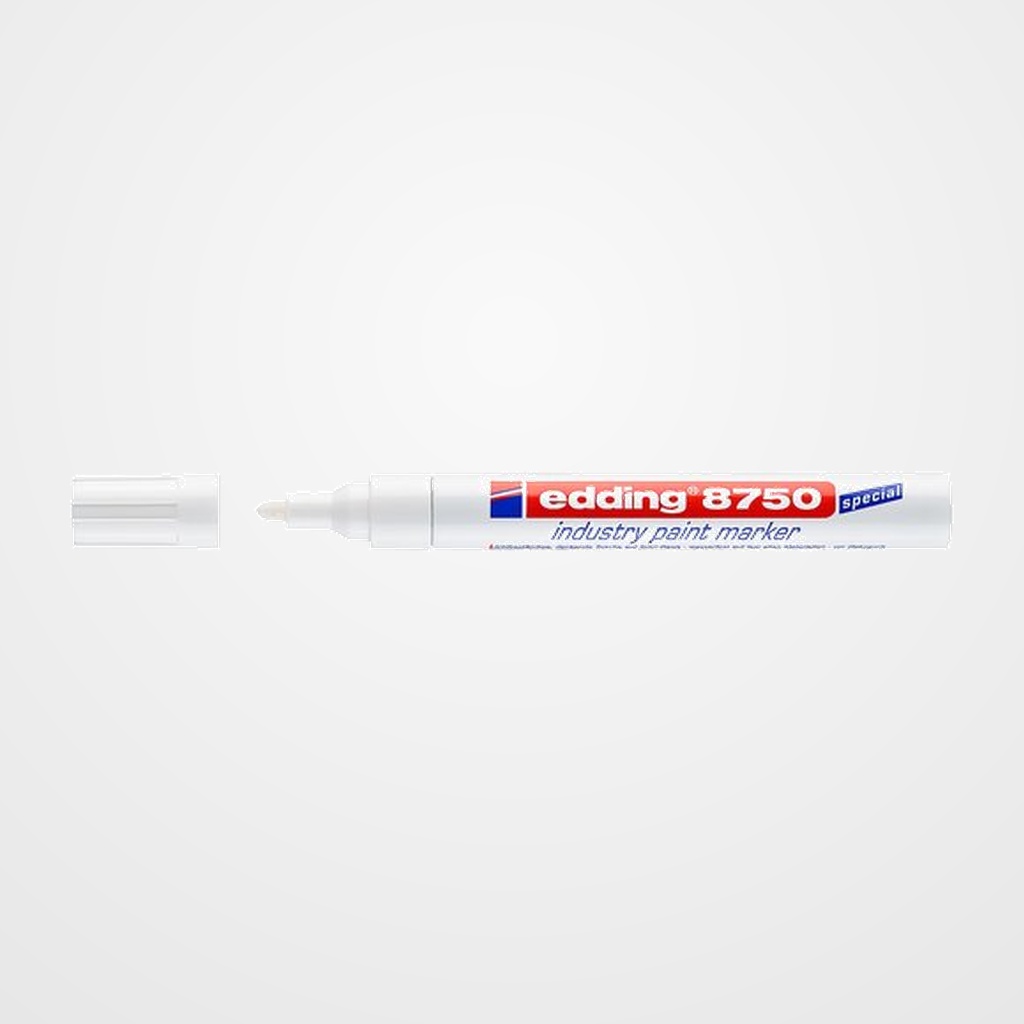 MARCADOR T.OPACA PERM. EDDING 8750 INDUSTRIAL CONICO BLANCO