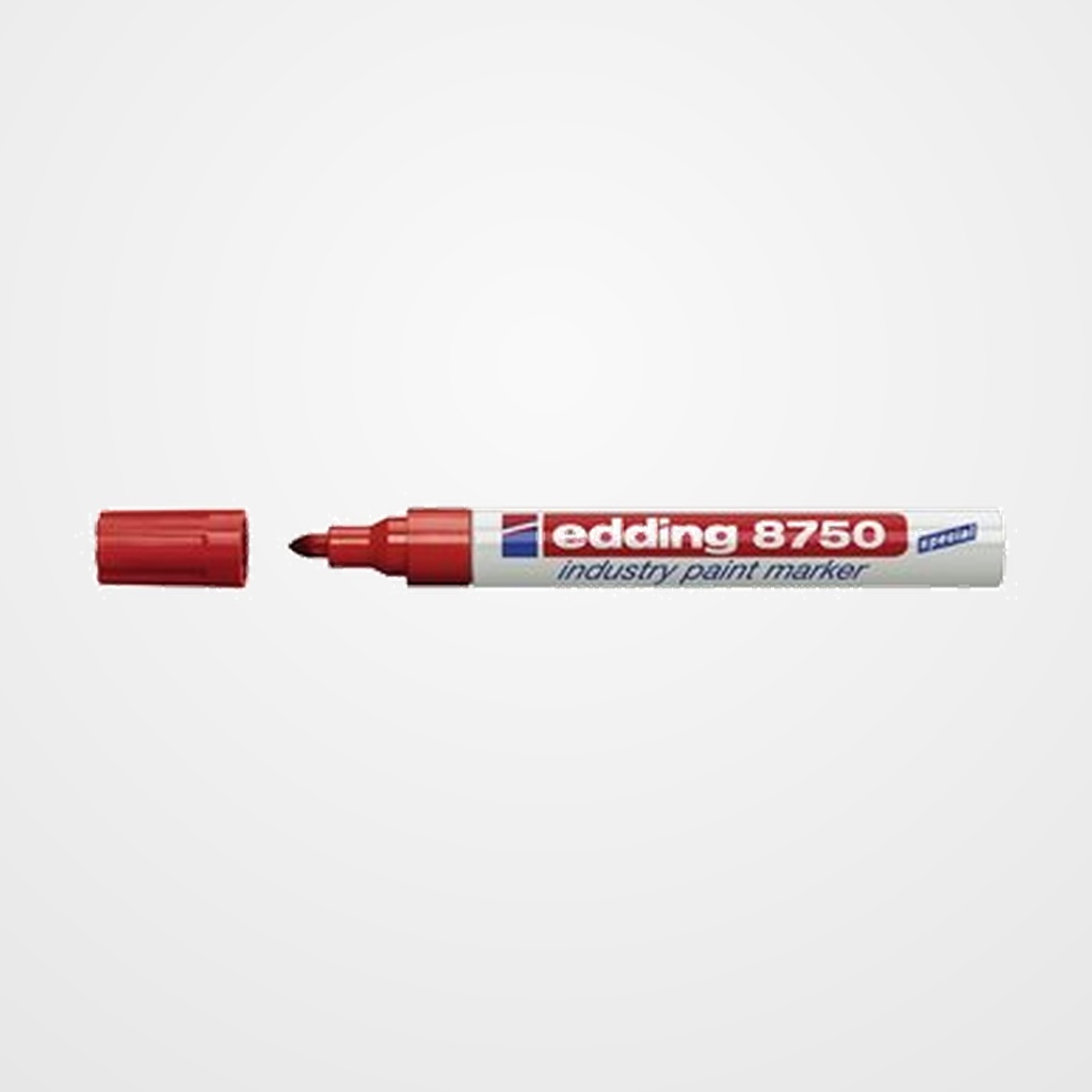 MARCADOR T.OPACA PERM. EDDING 8750 INDUSTRIAL CONICO ROJO