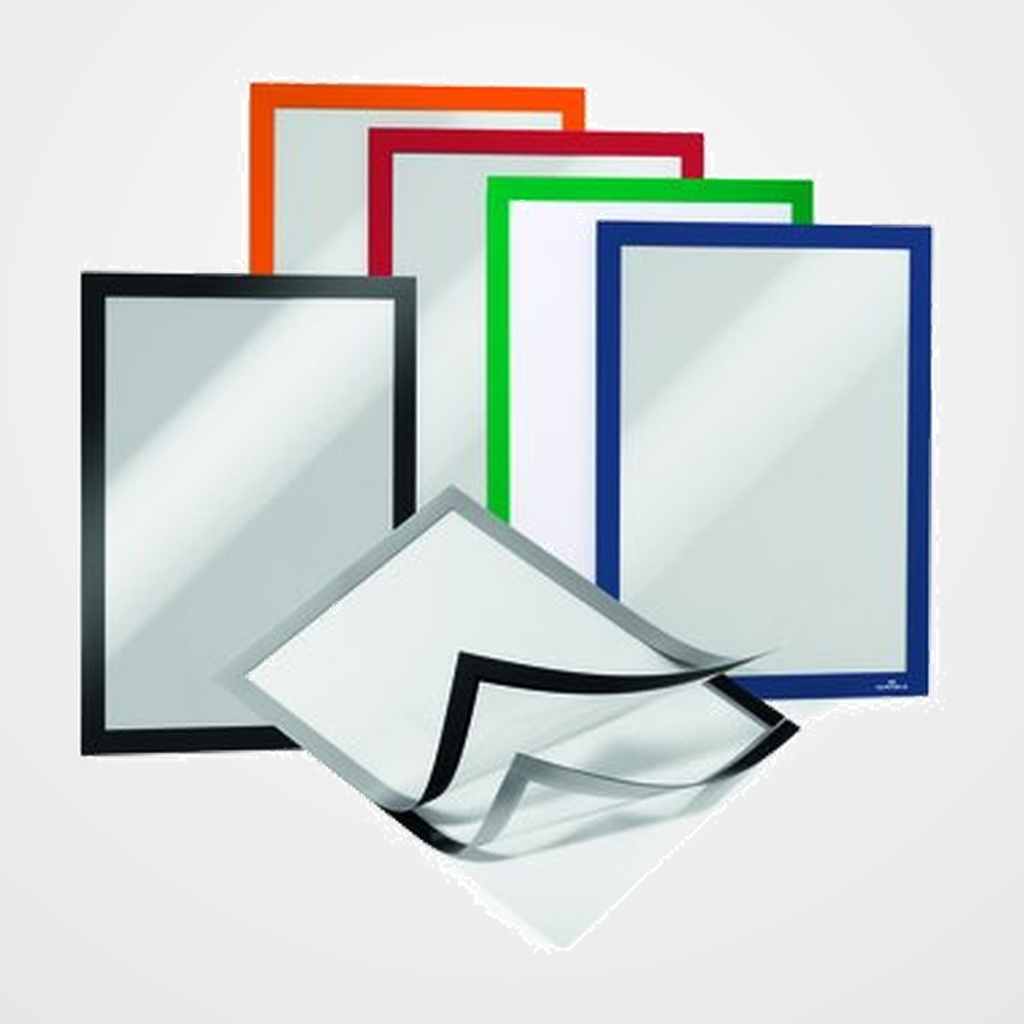 MARCO DURABLE MAGNETICO AUTOADHESIVO DURAFRAME A4 PLATEADO BOLSA DE 10