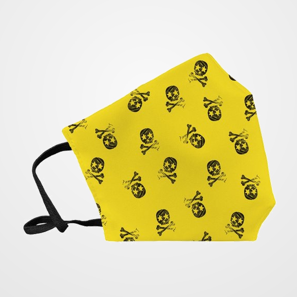 MASCARILLA DE PROTECCION REUTILIZABLE FULI GRANDE TALLA L SKULL AMARILLO