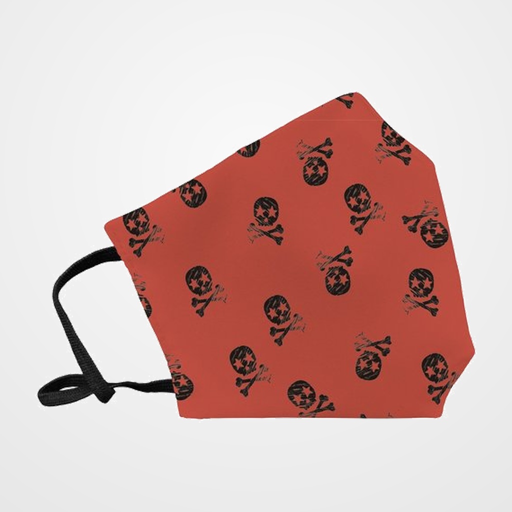 MASCARILLA DE PROTECCION REUTILIZABLE FULI GRANDE TALLA L SKULL ROJO