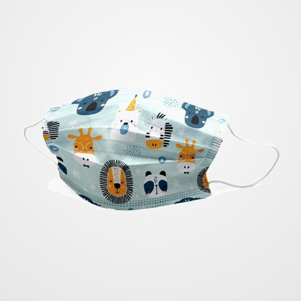 MASCARILLA QUIRURGICA IIR 3 CAPAS DESECHABLE FIRST PROTEC INFANTIL JUNGLA PAQUETE de 10