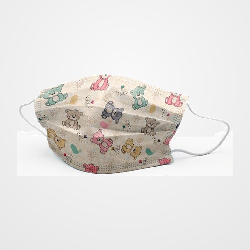 MASCARILLA QUIRURGICA IIR 3 CAPAS DESECHABLE FIRST PROTEC INFANTIL OSITOS PAQUETE de 10