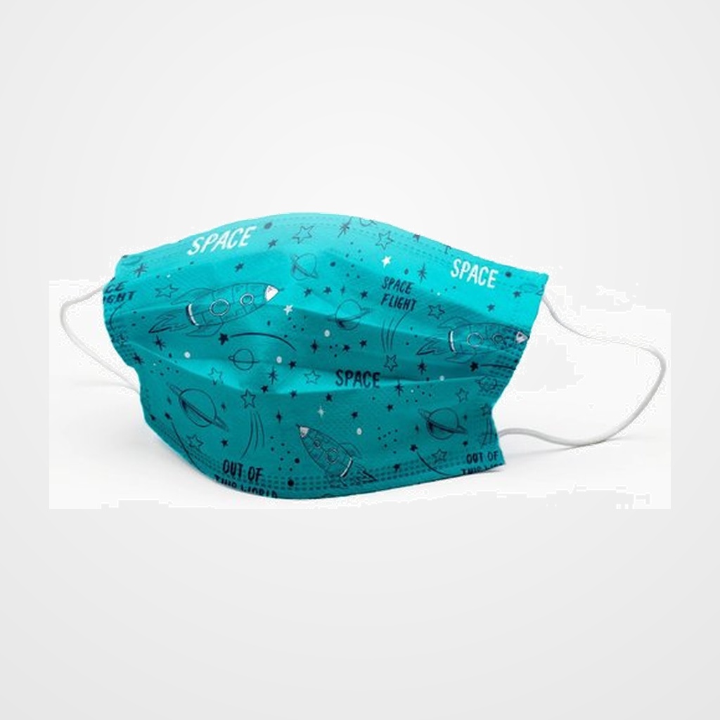 MASCARILLA QUIRURGICA IIR 3 CAPAS DESECHABLE FIRST PROTEC INFANTIL SPACE PAQUETE de 10