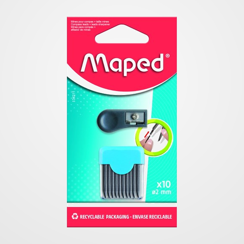 MINAS para COMPAS MAPED 2,0 (ESTUCHE de 10) + AFILAMINAS