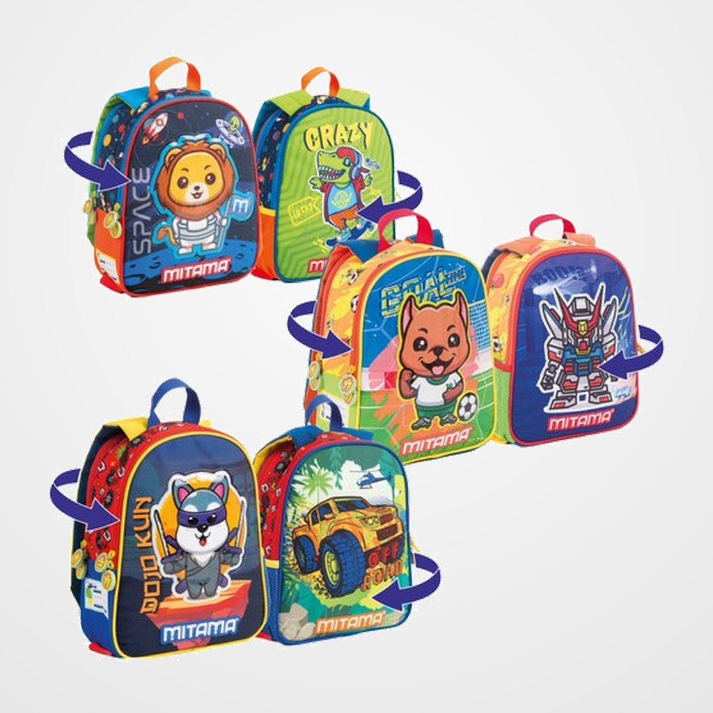 MOCHILA MITAMA INFANTIL SPINNY BOY 2 CREMALLERAS 8,2lt SURTIDO