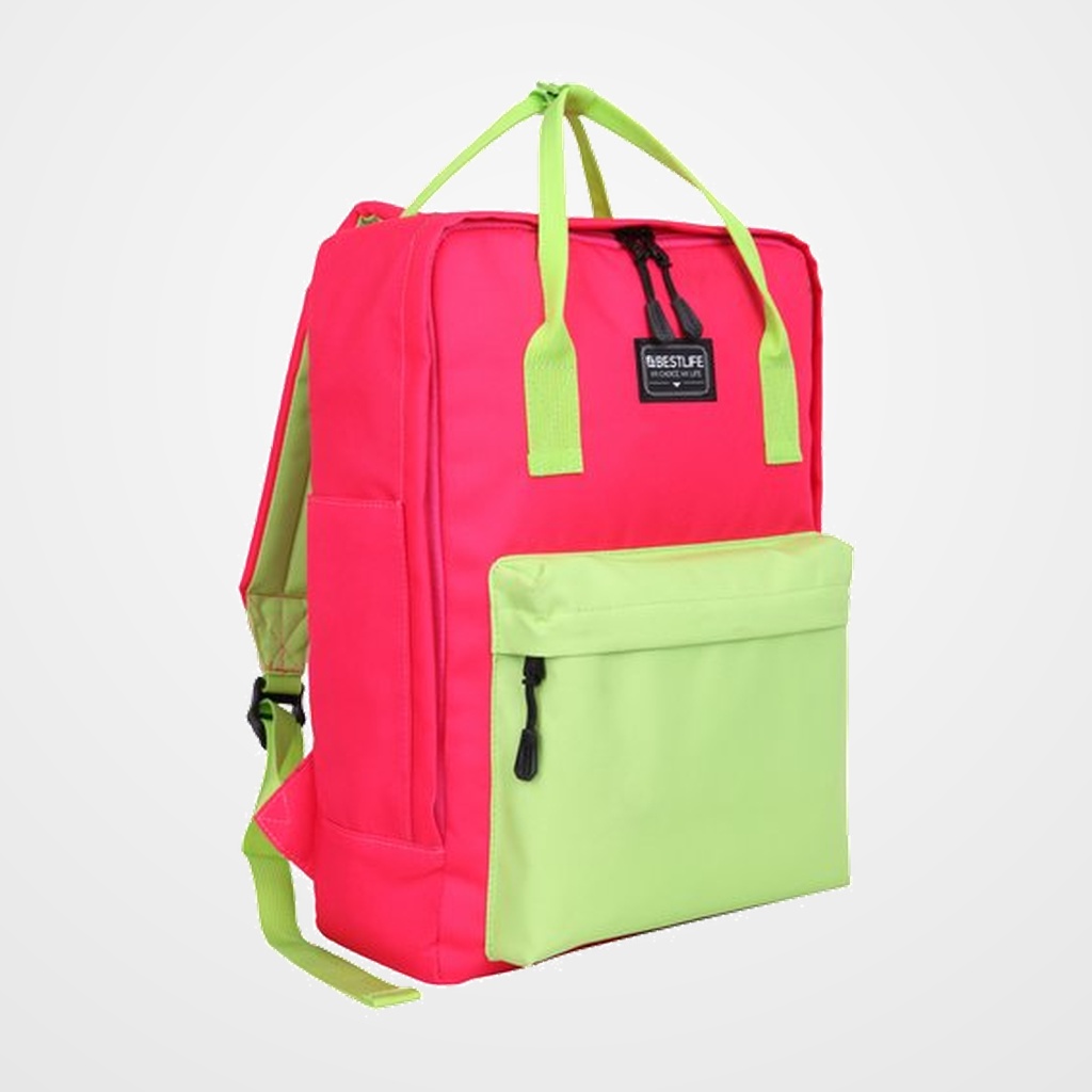 MOCHILA PORTATIL BESTLIFE SCHOOL 3225 15,6  ROSA/VERDE