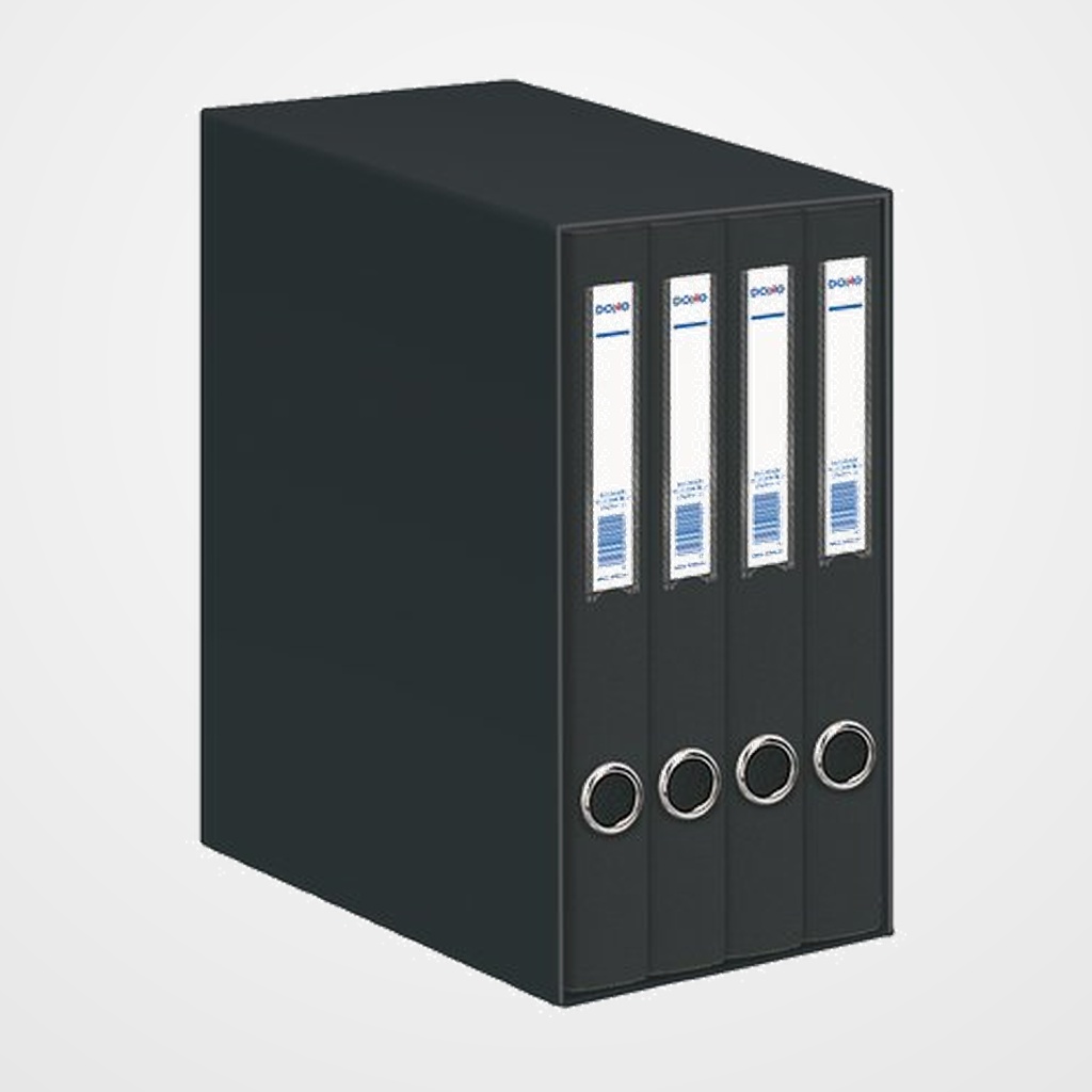 MODULO CARPETA ANILLAS DOHE CARTON FORRADO 4 uds. A4 2 an.MIXTAS 25mm NEGRO