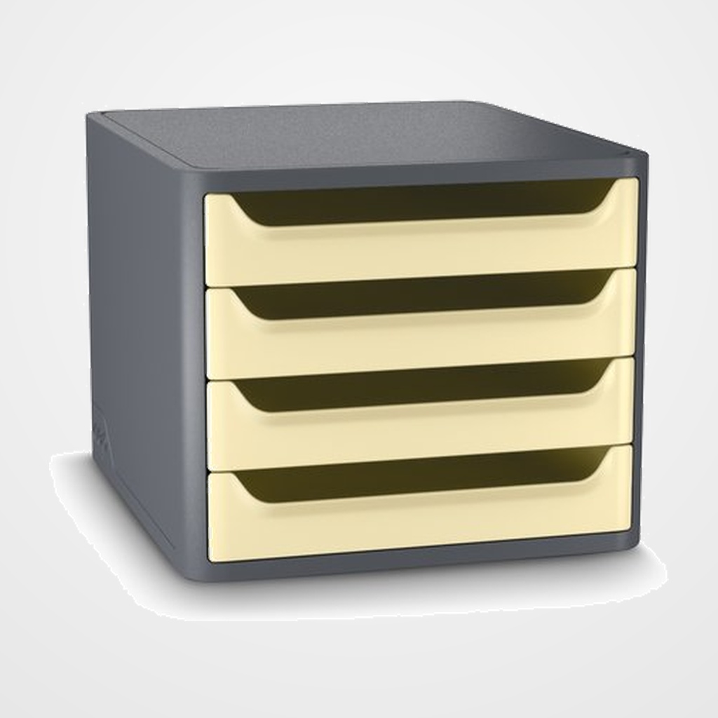 MODULO CEP 1400F FIRST 4 CAJONES GRIS/AMARILLO PALIDO