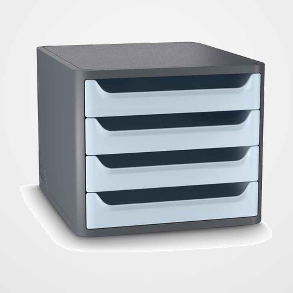 MODULO CEP 1400F FIRST 4 CAJONES GRIS/AZUL PALIDO