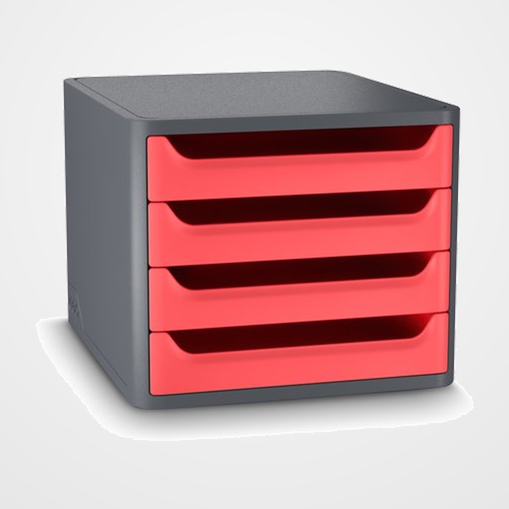 MODULO CEP 1400F FIRST 4 CAJONES GRIS/ROJO AMAPOLA