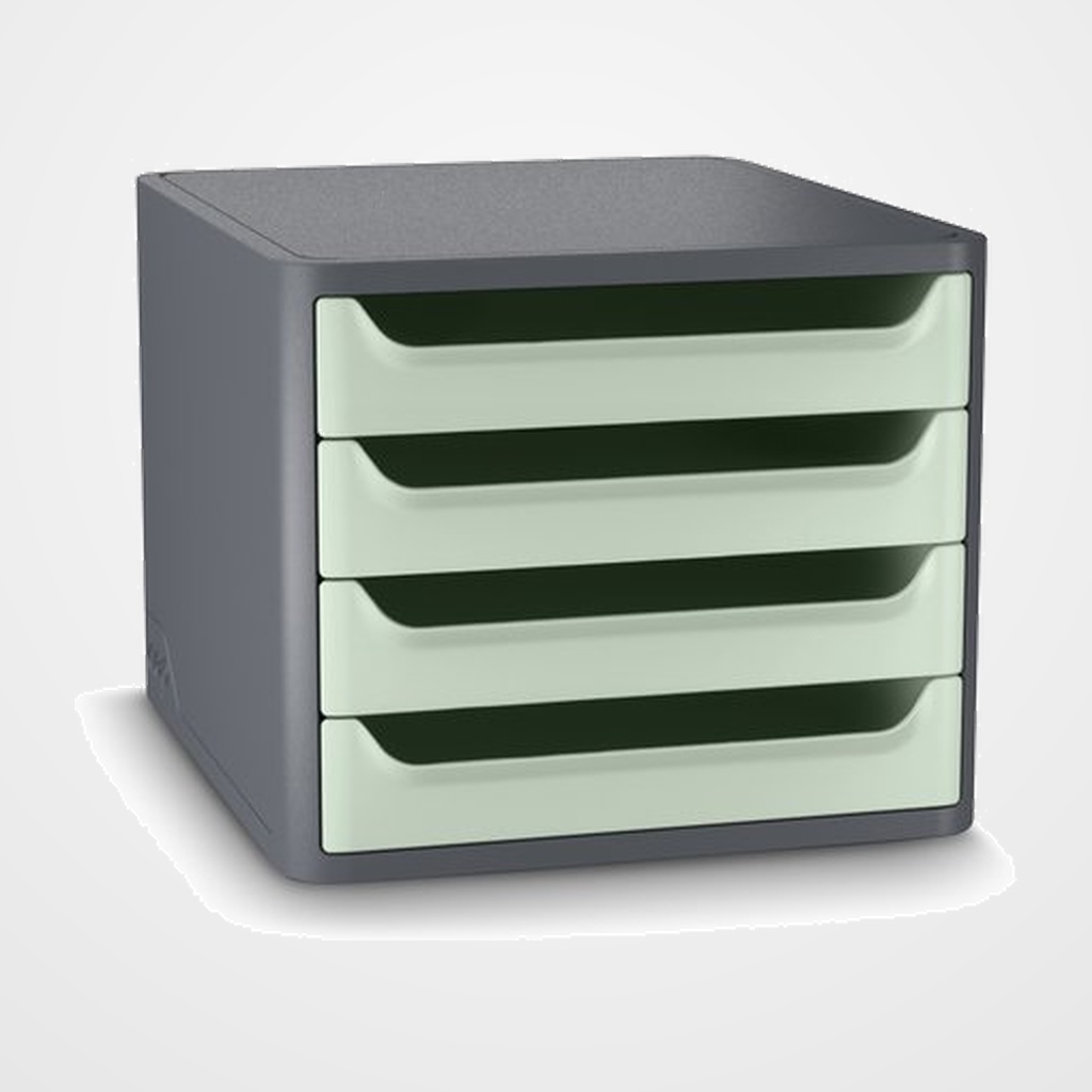 MODULO CEP 1400F FIRST 4 CAJONES GRIS/VERDE SALVIA