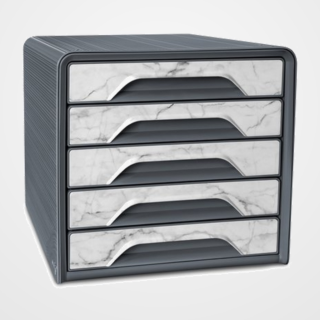 MODULO CEP 7-111 ESTANDAR 5 CAJONES COLOR GRIS/MARMOL GRIS