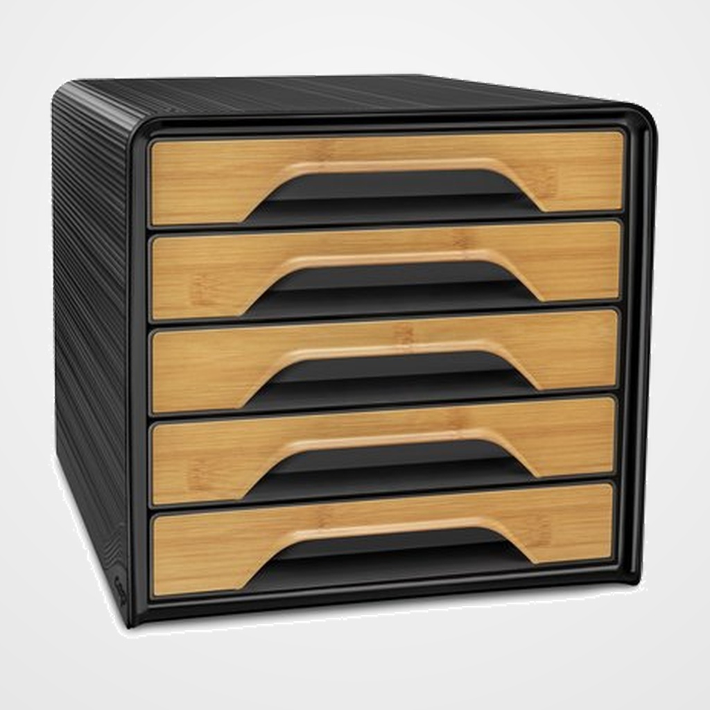 MODULO CEP 7-111 ESTANDAR 5 CAJONES COLOR NEGRO/MADERA