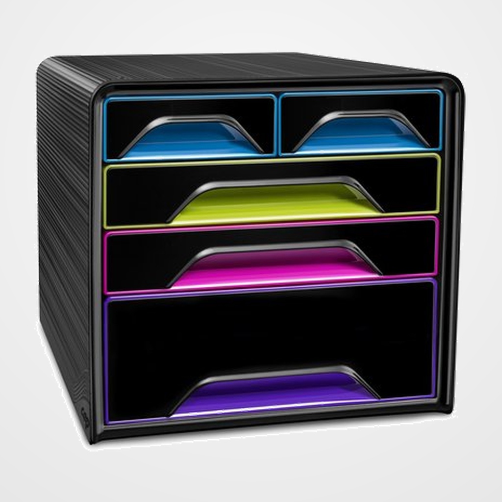 MODULO CEP 7-213G SMOOVE 5 CAJONES MIXTOS COLOR NEGRO