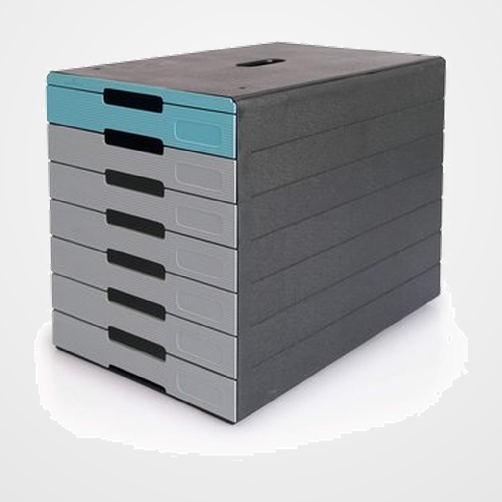 MODULO DURABLE 7 CAJONES ECO IDEALBOX PRO 7 ANTRACITA/AZUL (certificado Blue Angel)