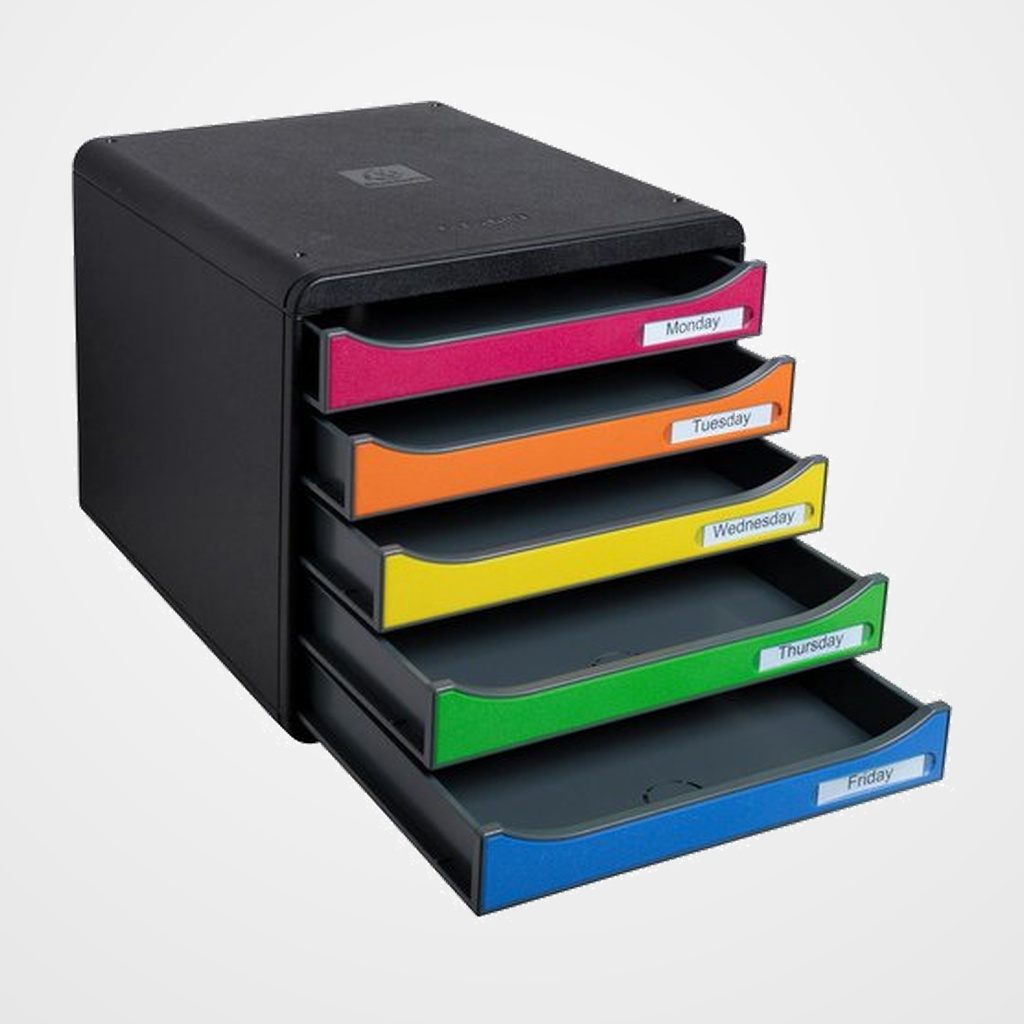 MODULO EXACOMPTA BIG-BOX PLUS 5 CAJONES COLORES NEGRO/ARLEQUIN