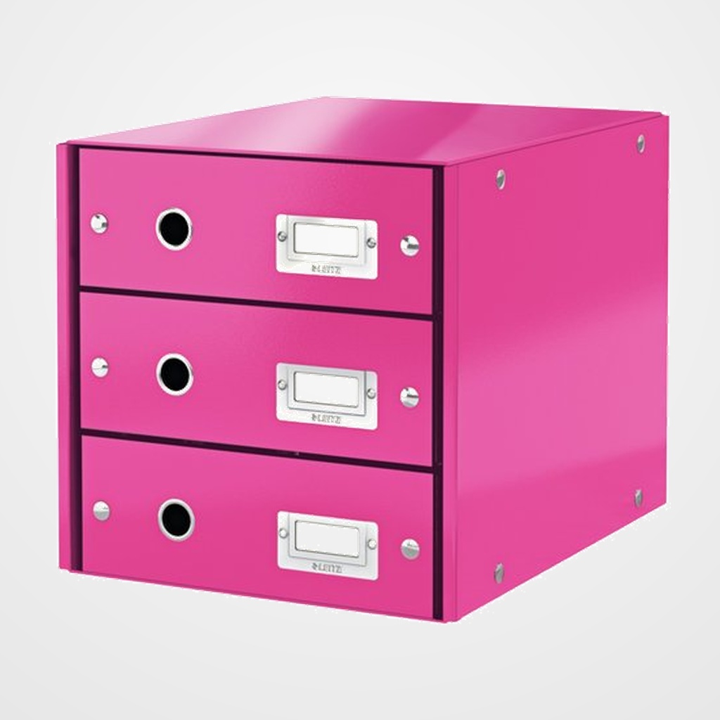 MODULO 3 CAJONES LEITZ CLICK&STORE PLEGABLE FUCSIA