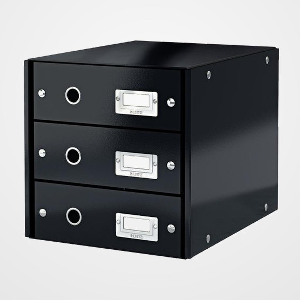 MODULO 3 CAJONES LEITZ CLICK&STORE PLEGABLE NEGRO