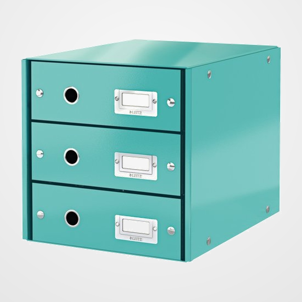 MODULO 3 CAJONES LEITZ CLICK&STORE PLEGABLE TURQUESA