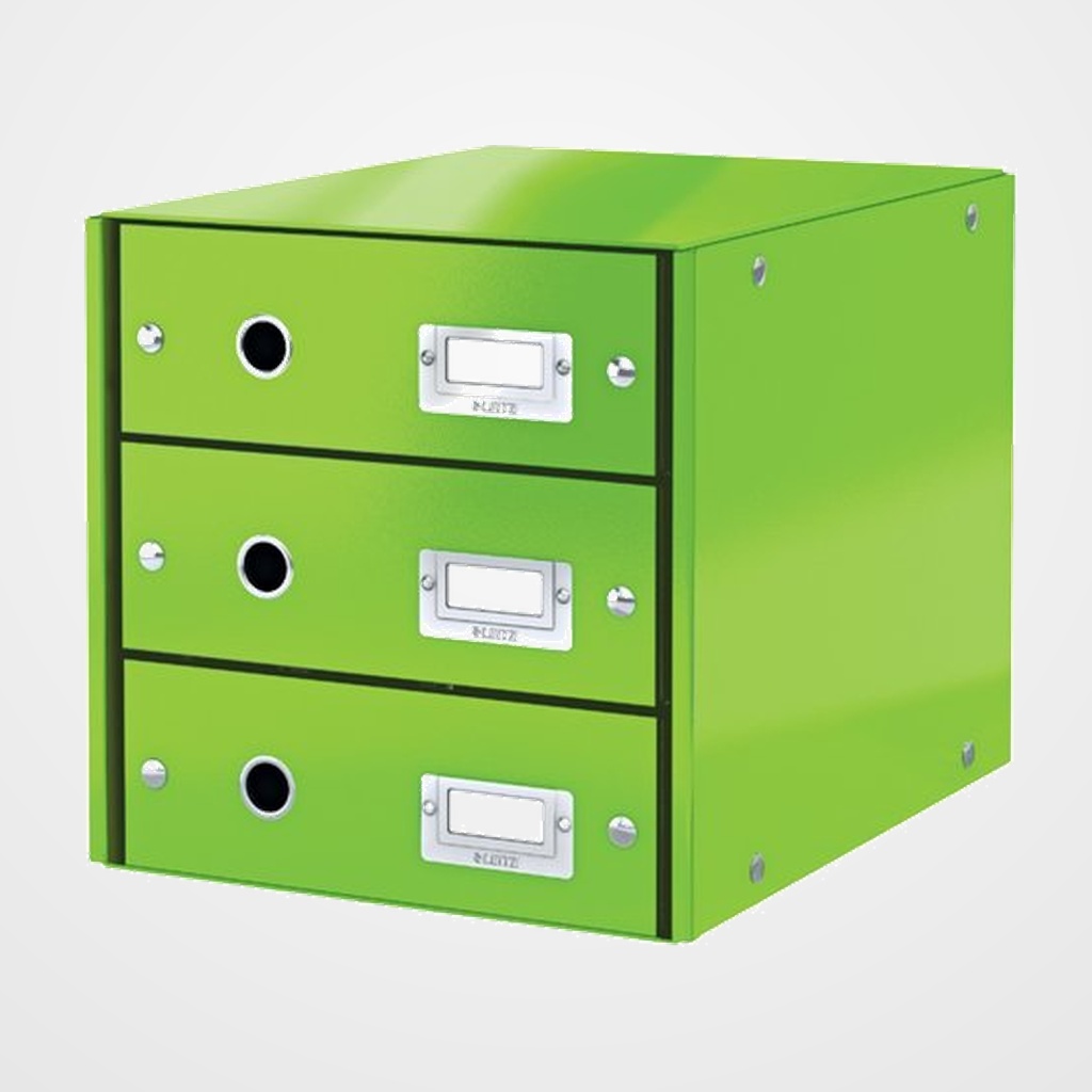 MODULO 3 CAJONES LEITZ CLICK&STORE PLEGABLE VERDE