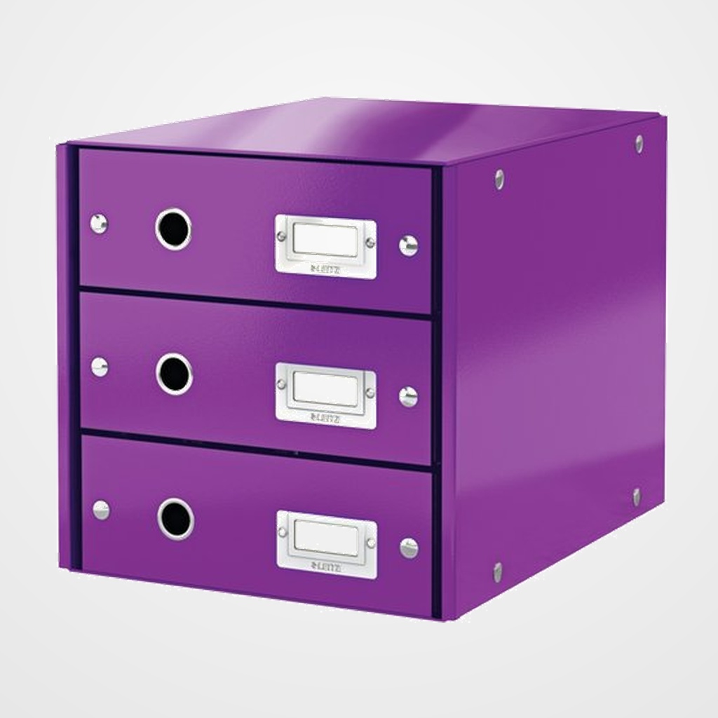 MODULO 3 CAJONES LEITZ CLICK&STORE PLEGABLE VIOLETA
