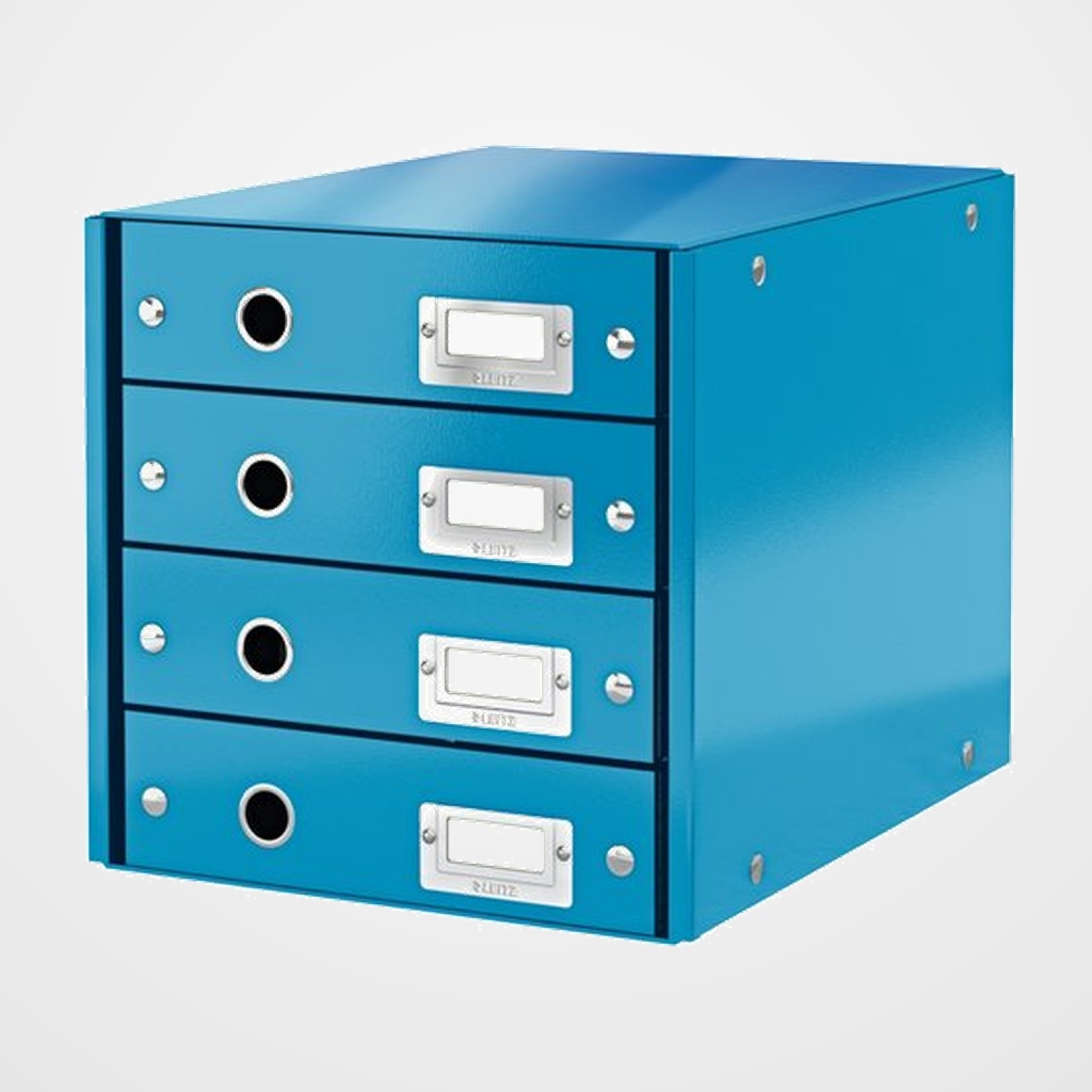 MODULO 4 CAJONES LEITZ CLICK&STORE PLEGABLE AZUL