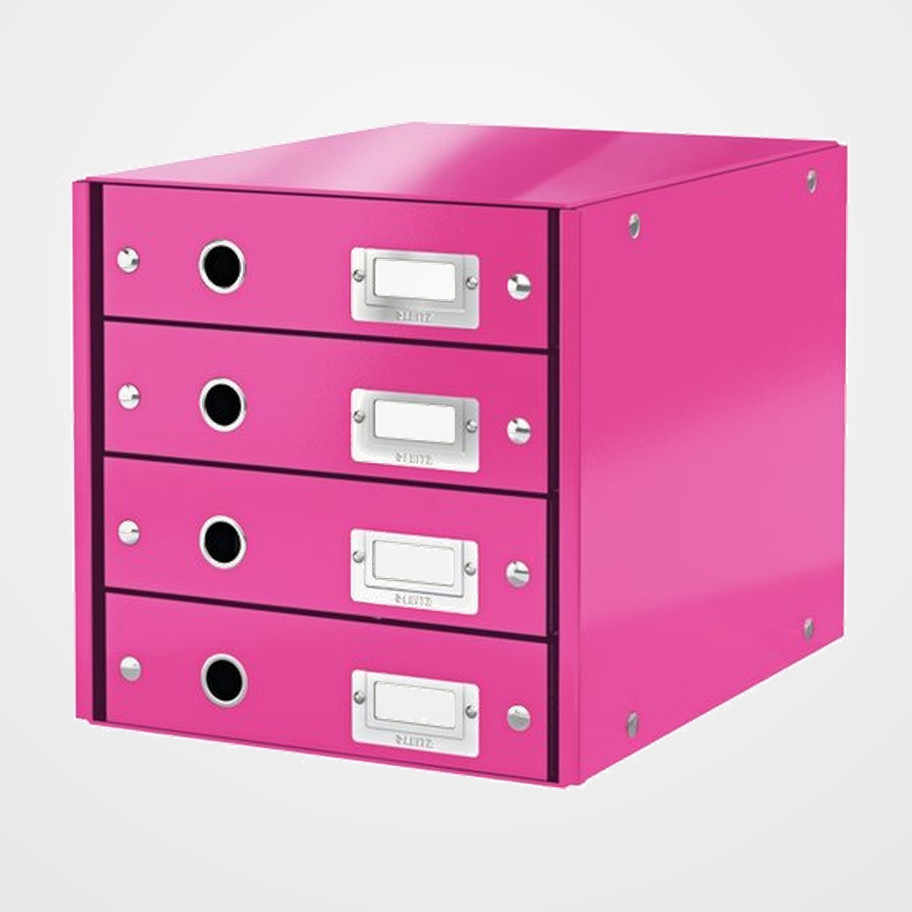 MODULO 4 CAJONES LEITZ CLICK&STORE PLEGABLE FUCSIA