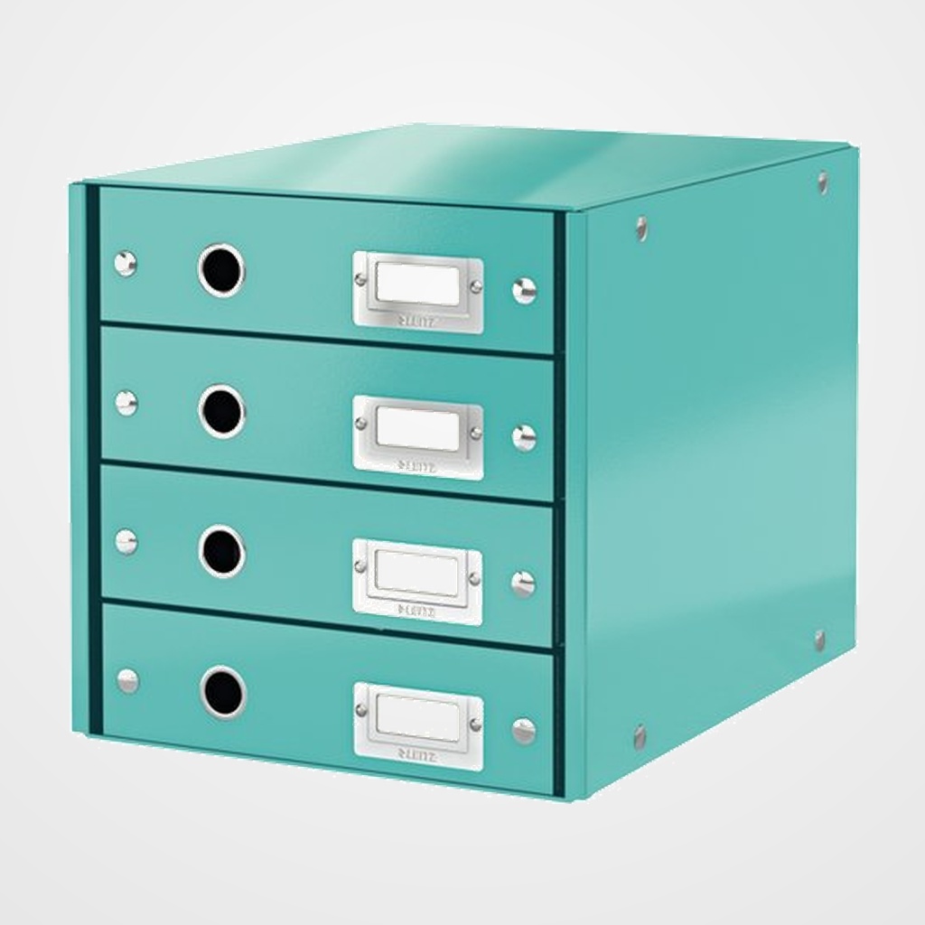 MODULO 4 CAJONES LEITZ CLICK&STORE PLEGABLE TURQUESA