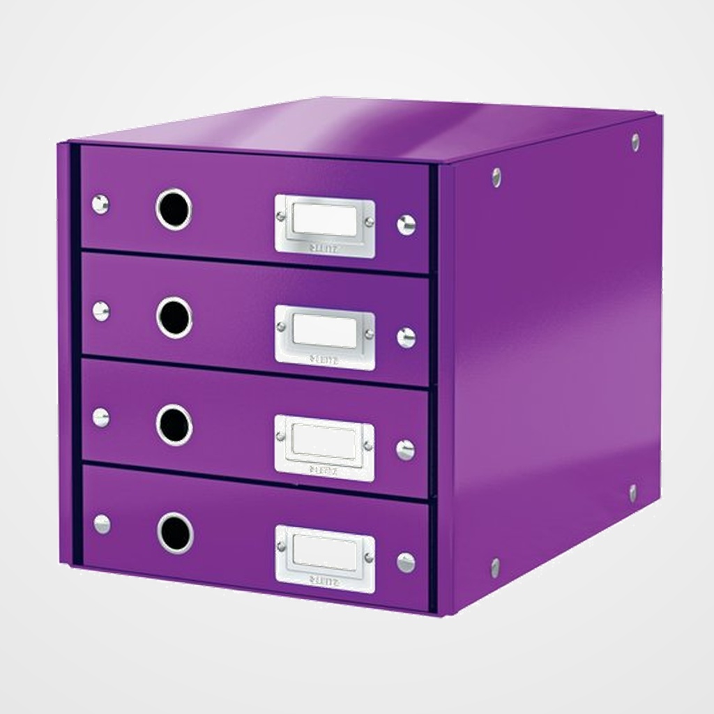 MODULO 4 CAJONES LEITZ CLICK&STORE PLEGABLE VIOLETA