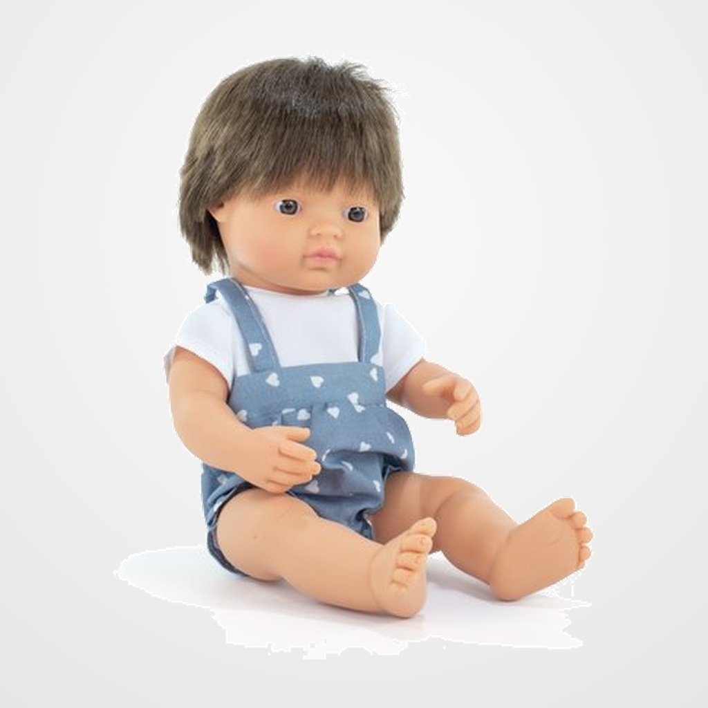 MUÑECO MINILAND MF&M CAUCASICO CASTAÑO 38cm (+10 meses)