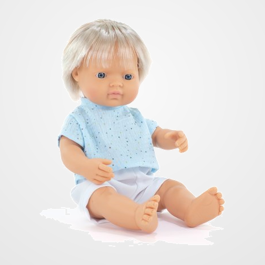 MUÑECO MINILAND MF&M CAUCASICO RUBIO 38cm (+10 meses)