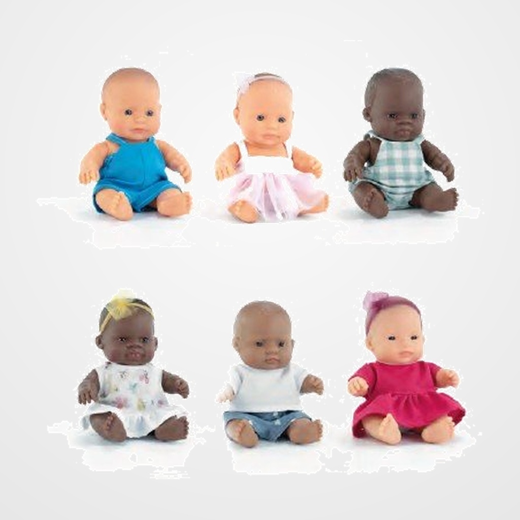 MUÑECOS MINILAND MF&M 21cm SET de 6 (+10 meses)