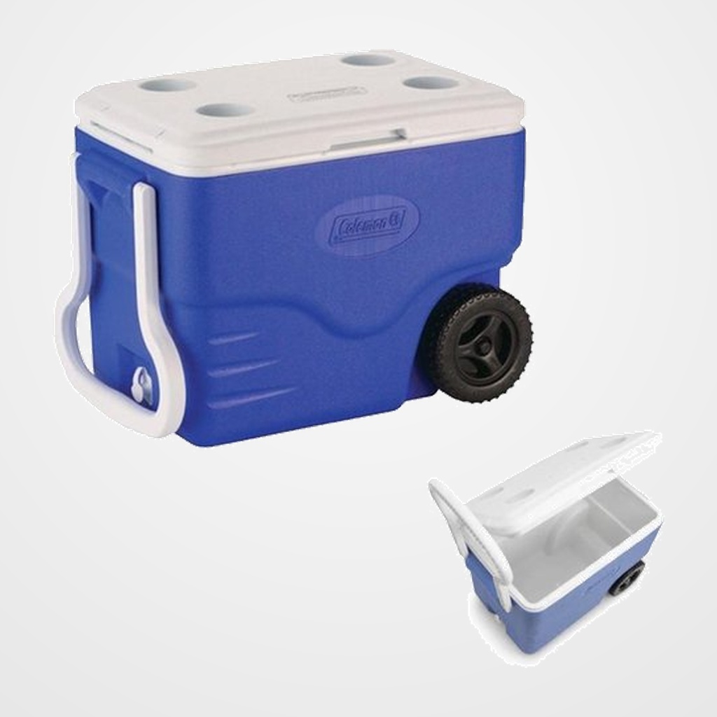 NEVERA COLEMAN 40QT PERFORMANCE AZUL CON RUEDAS 38 LITROS