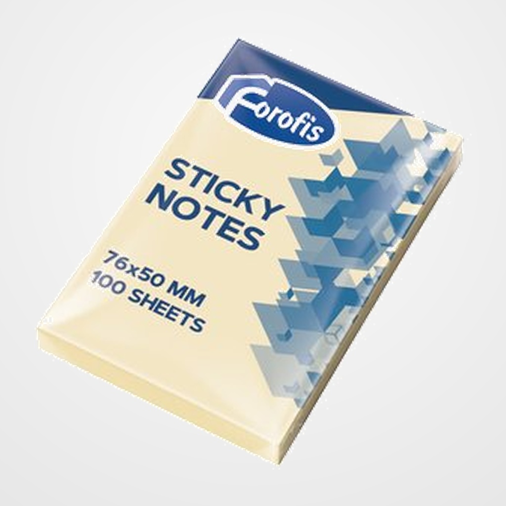 NOTAS ADHESIVAS FOROFIS 100h 50x76 AMARILLO PASTEL