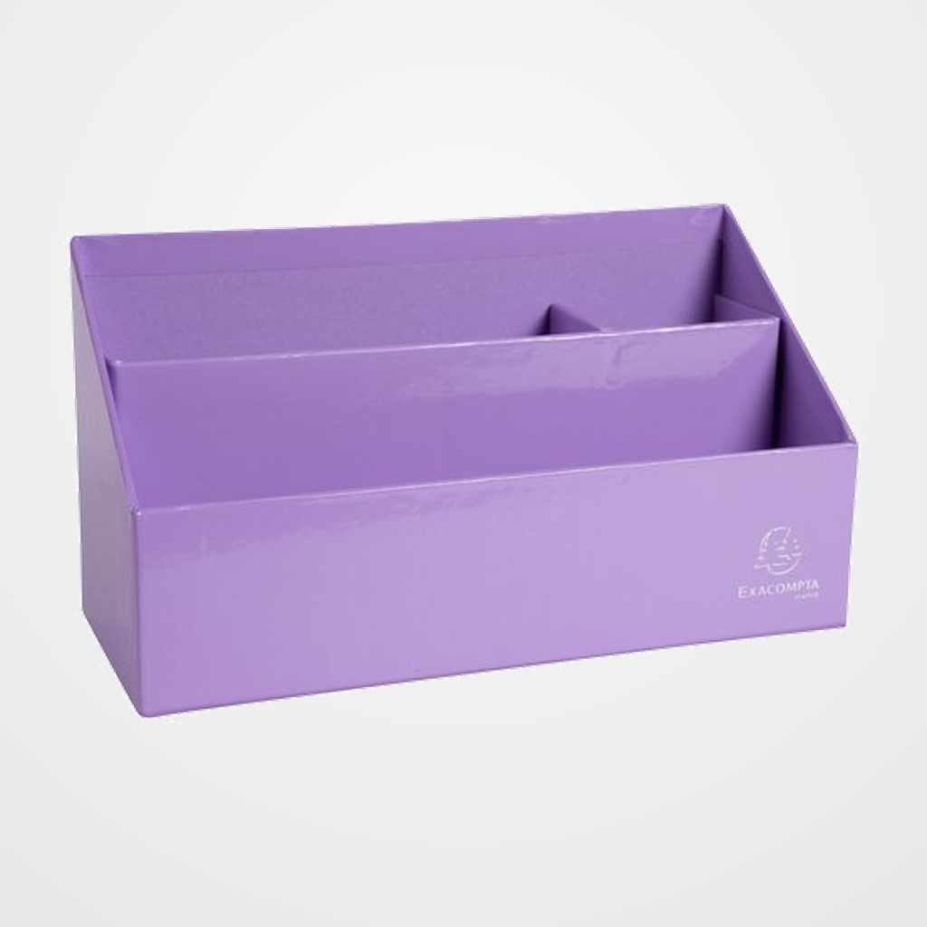 ORGANIZADOR EXACOMPTA AQUAREL  CARTON FORRADO 3 COMPARTIMENTOS MALVA